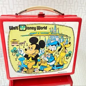 Disney vintage 1970s Aladdin brand Walt Disney World Red lunch box or lunch kit